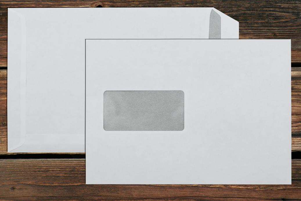 Versandtaschen mit Fenster C5 162x229 mm Selbstklebend Weiß 90 g/qm